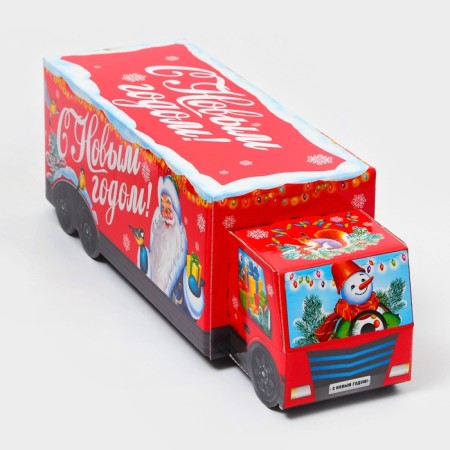 Gift box New Year's truck "soon holiday" with animation 36 x 11.5 x 11 cm-2