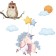 Sticker Plastic Interior Color "Unicorn and Eagent Pirate" 30x20 cm