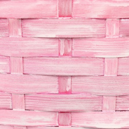 Wicker basket, d26 x 13 x 11 cm, pink, bamboo-4