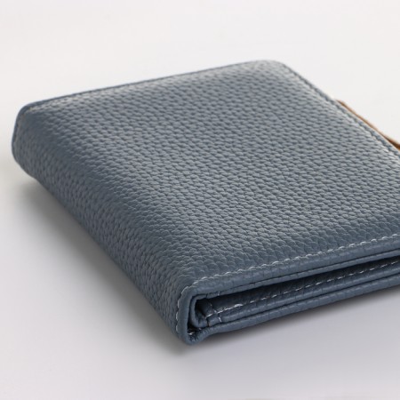 Women's wallet on the button, blue color-2