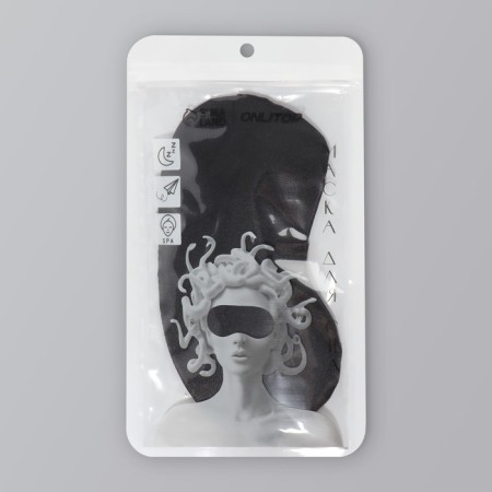 Sleel Mask "Silk", 19 × 10 cm, elastic band is single, black color-4