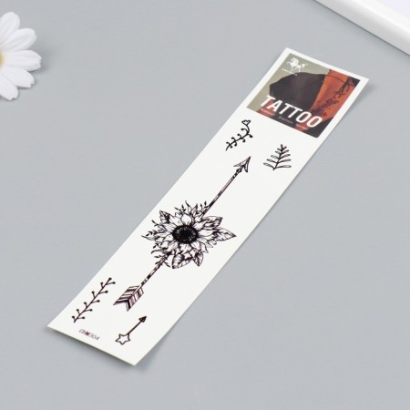 Tattoo on the body black "arrows and sunflower" 20.8x4.7 cm-1