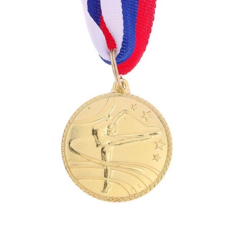 Medal thematic "gymnastics", gold, d = 3.5 cm-2