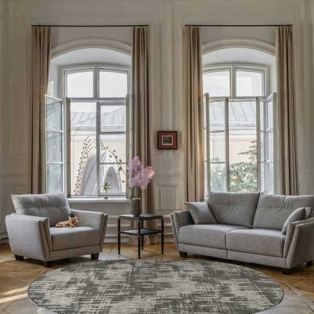 Oval Merinos Kair, size 120x170 cm, Gray color-2
