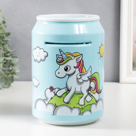 Pig a piggy bank Plastic "Bank. Unicorn" code castle, sound aa blue 15x21 cm