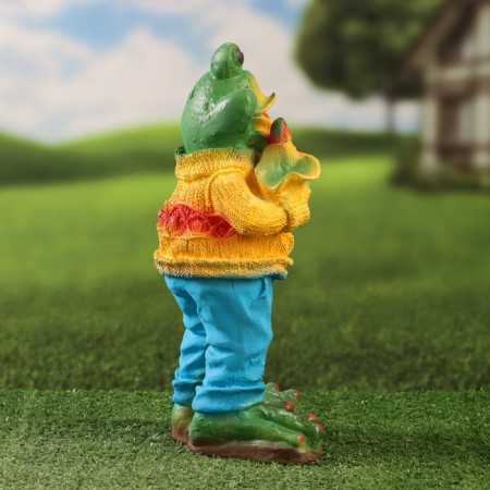 Garden figure "Frog with a jug" 32x16x14cm-3