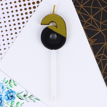 Candle for the cake, number "6", 12 x 3.5 cm.