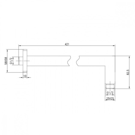 Holder for the tropical shower Lemark LM5887C, 421 mm, chromium color-1