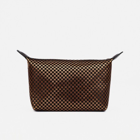 Lightning cosmetic bag, dark brown color-1