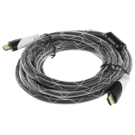 HDMI audio-video cable (M)/HDMI (M) 5m. Ferrite. Crusado gilding. grey