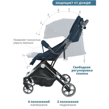 Stroller walking children's indigo trip, blue color-2
