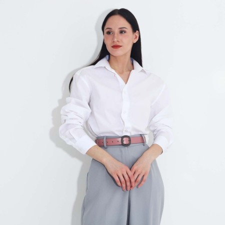 Women's belt, width 2.5 cm, screw, buckle metal, pink color-2