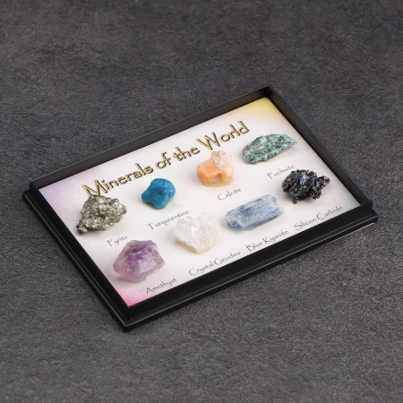 Collection of minerals, 8 pcs, 8x5.5x1.3 cm-1