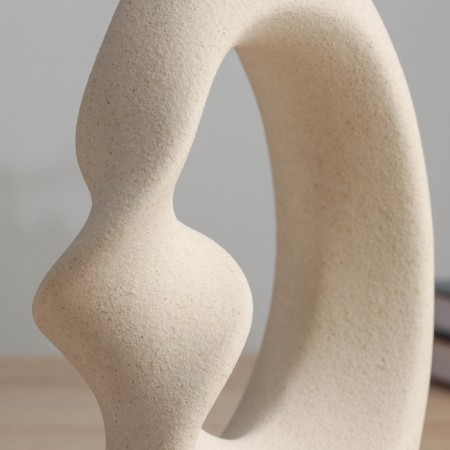 VAZA Ceramics Table "CRARI" D-3 cm, 21x14 cm, beige-4