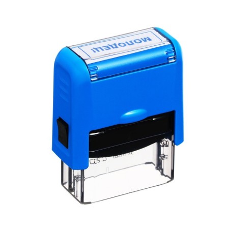 Automatic stamp for the teacher "Well done", 14 x 38 mm, blue-1
