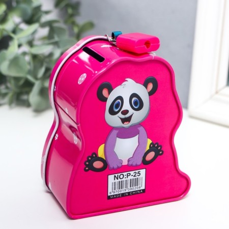 Piglet Metal "Little Panda" with a lock and keys mix 10x5x8.5 cm-3