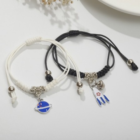 Bracelets "Demetrons" Planet and missile with bead, color, 7 cm-2