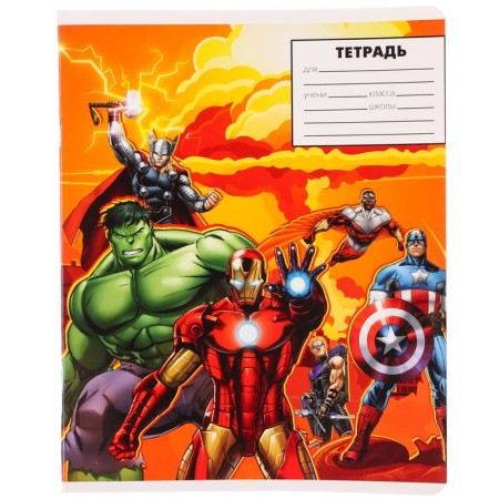 Notebook in a cage 24 sheets, 5 types of mix, cover coated paper, Avengers-10