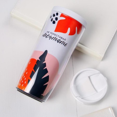 The thermostat with the insert "do not stop dreaming" 350 ml, retains heat 2 hours-2