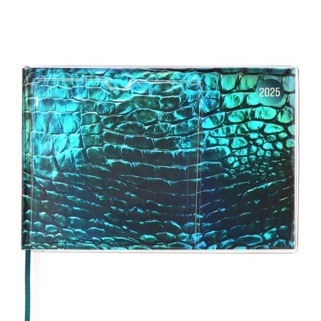 The weekly dated 2025, Escalada "Snake", 180 x 127 mm, soft cover, PVC, 64 sheets, pancake embossing, block 70, green-1