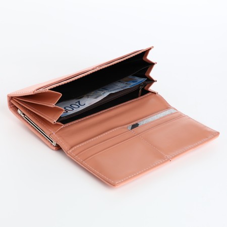 Women's wallet on magnets, pink color-4
