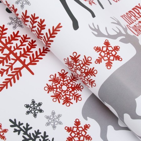 Glossy packaging paper "New Year's house", 70 x 100 cm, 1 sheet-3