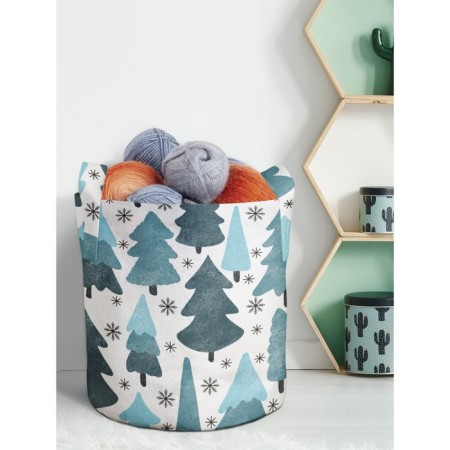 Textile bag “Winter in the forest”, for storing things and toys, size 30x30 cm, 18.9 liters