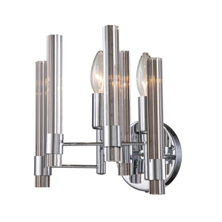 Bra Indigo, 11040/2W Chrome. 2x60W, E14, 395x263x240 mm, transparent color