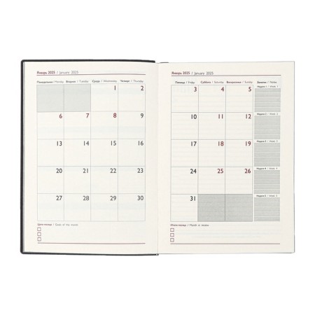 Dated 2025 diary, Escalada, A6+ 176 sheets, soft cover, artificial leather, pancake embossing, tinted block 70 g/m2, black-10