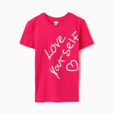 T -shirt for girls, Fuchsia color, height 140 cm