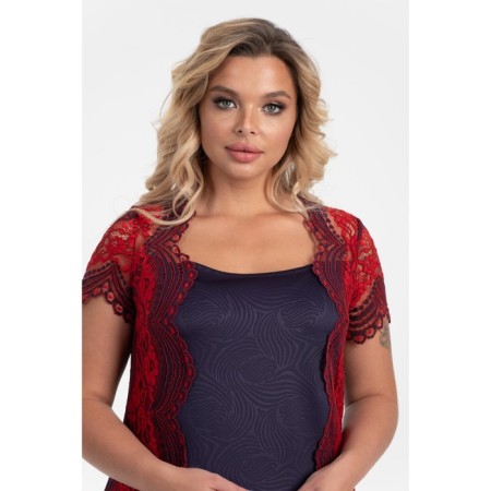 Women's dress, size 56, blue, red color-3