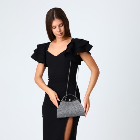 Female bag on farmar, silver color-6