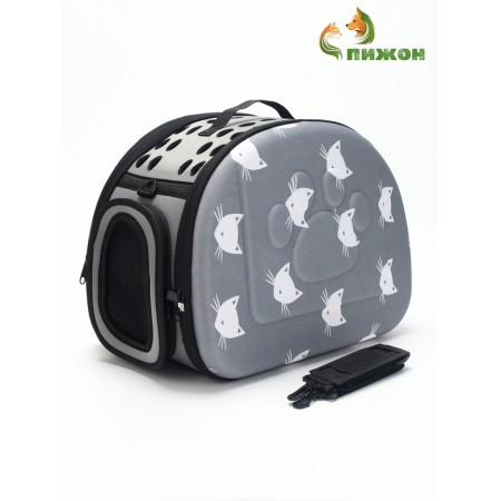 A folding bag-car with a separate entrance, EVA material, 43.5 x 28 x 33 cm, gray