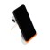 Luazon phone stand, folding, reinforced, adjustable height, white/orange