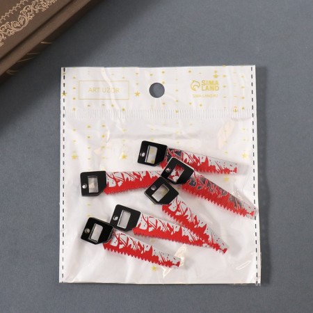 Decor for the work of acrylic mirror "bloodied saw" 5.1x1.3x0.3 cm-3