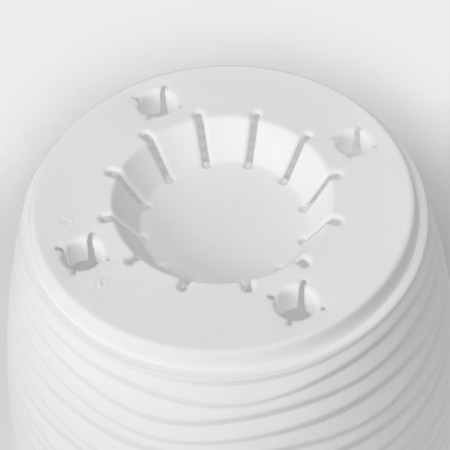 Pot with the pallet "Dune", 5.5 l, the color is white-4