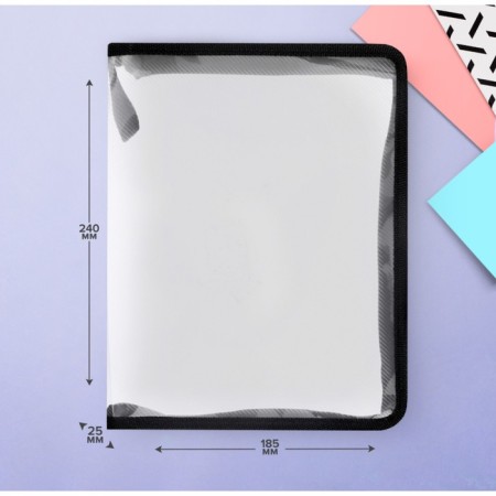 Plastic folder A5, 240 x 185 x 25 mm, lightning around, "Office"-1