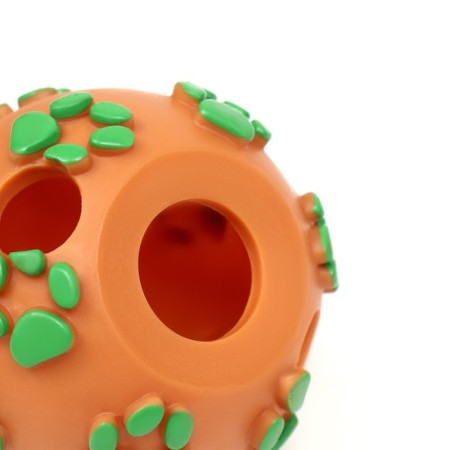Ball "paws" for dogs with holes, 8 cm, orange/green-3