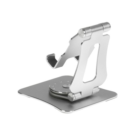 A phone stand, adjustable, folding, 360 ° rotation, metal, silver-1