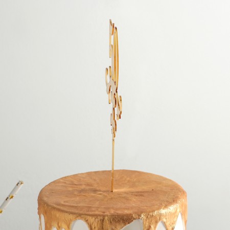Topper for the cake "50", 13 × 18 cm, color gold-1