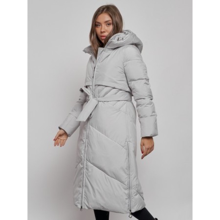Coat insulated winter feminine, size 42, color light gray-8