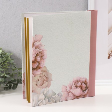 Photo album on 10 magnetic sheets 23x28 cm, int. Silk Peonies spiral peonies on silk-2