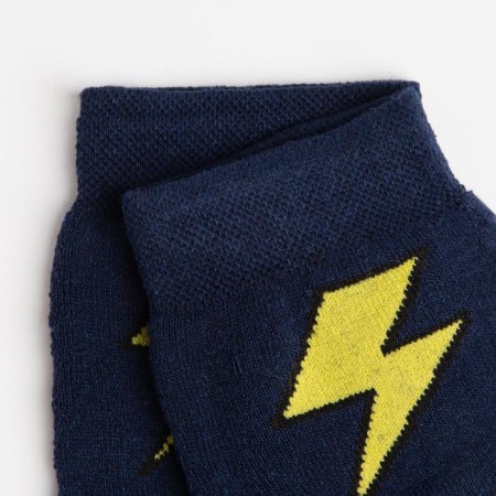 Male terry socks "lightning", dark blue color, size 27-1