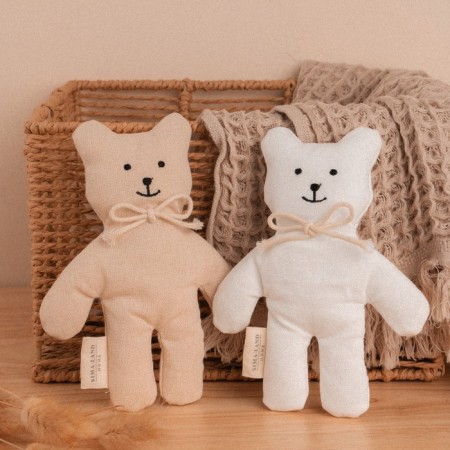 Soft toy "Bear" with a bow, 17 cm, beige color-6