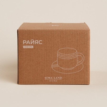 Tea couple ceramic SL Home "Raisia", 2 items: a cup 230 ml, a saucer d = 12.5 cm, beige color-8