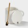 Ceramic mug with a spoon Simple, 350 ml, white color