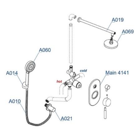The wasserkraft A16169 shower system, built -in, tropical shower, shower, chromium-2
