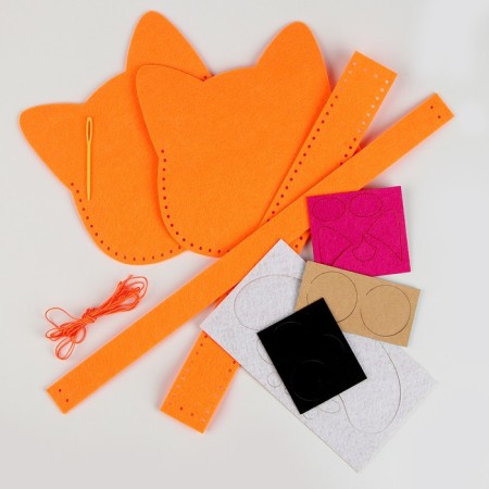 Set for creating a felt bag with perforation "Cute Muzzle"-2