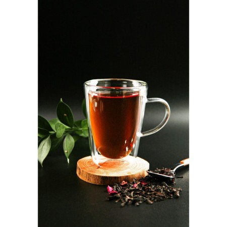 Glass mug with double walls Magistro "Duo", 280 ml-5