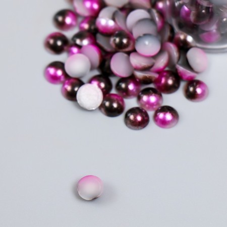 Decor "Semiobusins ​​and rhinestones. Violet gradient" d = 6 mm 10g 200 pcs 5x2.5 cm mix-5
